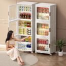 24-65cm Transparent Foldable Children's Bookcase Simple Wardrobe Storage Cabinet Toy Storage Cabinet Kitchen Shelf