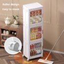 24-65cm Transparent Foldable Children's Bookcase Simple Wardrobe Storage Cabinet Toy Storage Cabinet Kitchen Shelf