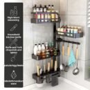 Rotating Kitchen Spice Rack Wall-Mounted Corner Spice Storage Rack Multi-Functional Multi-Tier Storage Rack