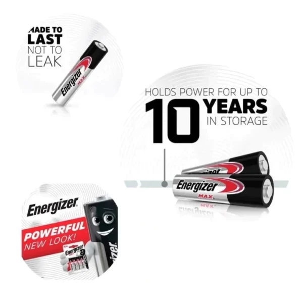 12 Piece Energizer Max AA&AAA Alkaline Batteries Card - Image 4