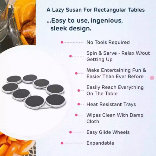 Portable Dining Table Rotating Tray Best-Selling Gathering Rectangular Extendable Rotating Specialized Tray Mat for Expanding the Tray - Image 2