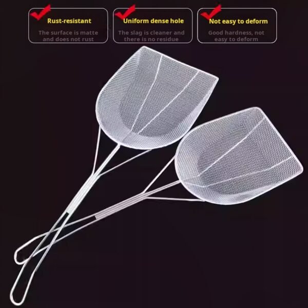 Stainless steel square oil sludge scoop, oil filter scoop, sludge scoop, filter screen, commercial deep-frying scoop, leak-proof tool, strainer - Image 3